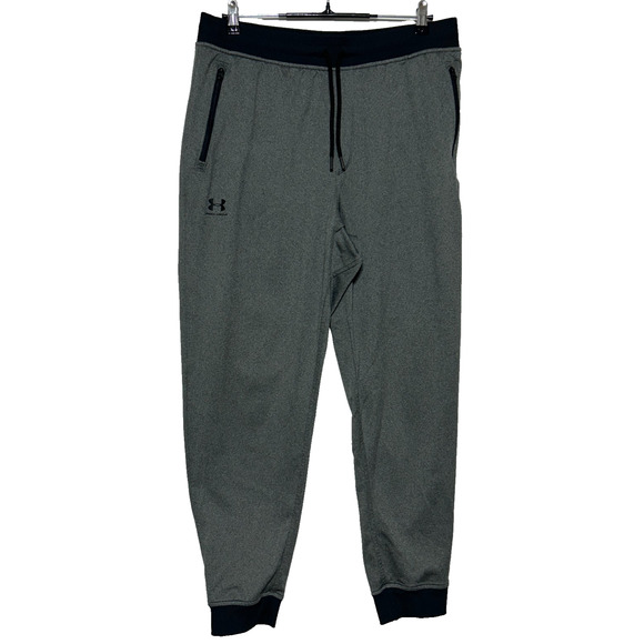 Under Armour Joggers Mens XL Gray Black Measures 34x30 Drawstring Elastic Waist - Picture 1 of 10